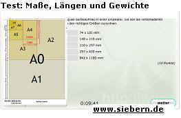 Test Ma�e, L�ngen  und Gewichte